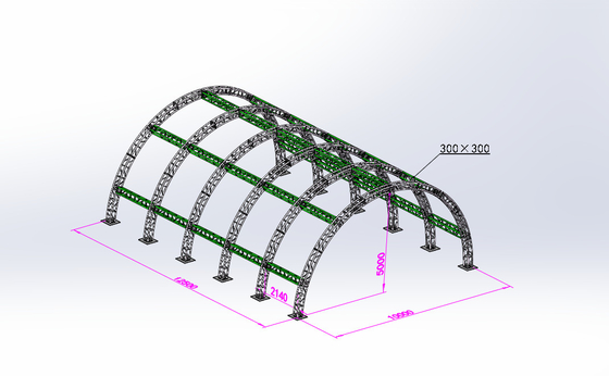 290X290mm Concert Curved Aluminum Box Event Stage Lighting Truss System