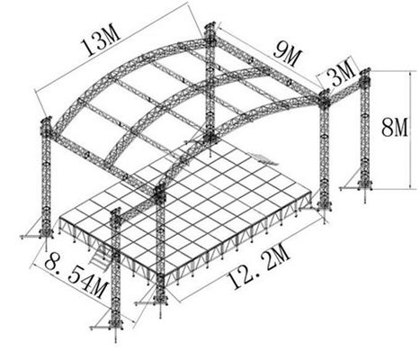 Square Spigot Aluminum Lighting Truss Portable For Event