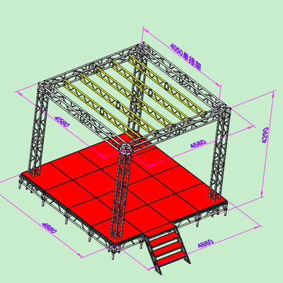 24x24 400mm 3metres table slide linear portable stage outdoor