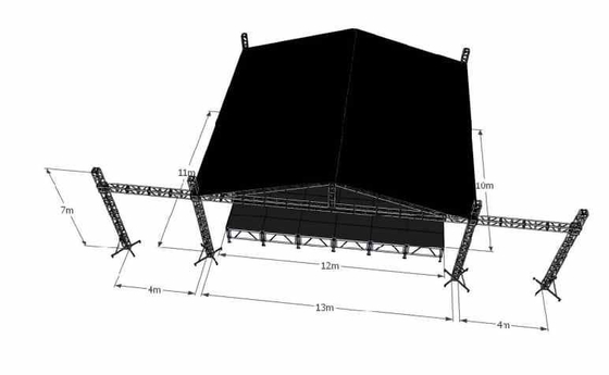 Aluminum indoor outdoor concert Stage Lighting Truss Display